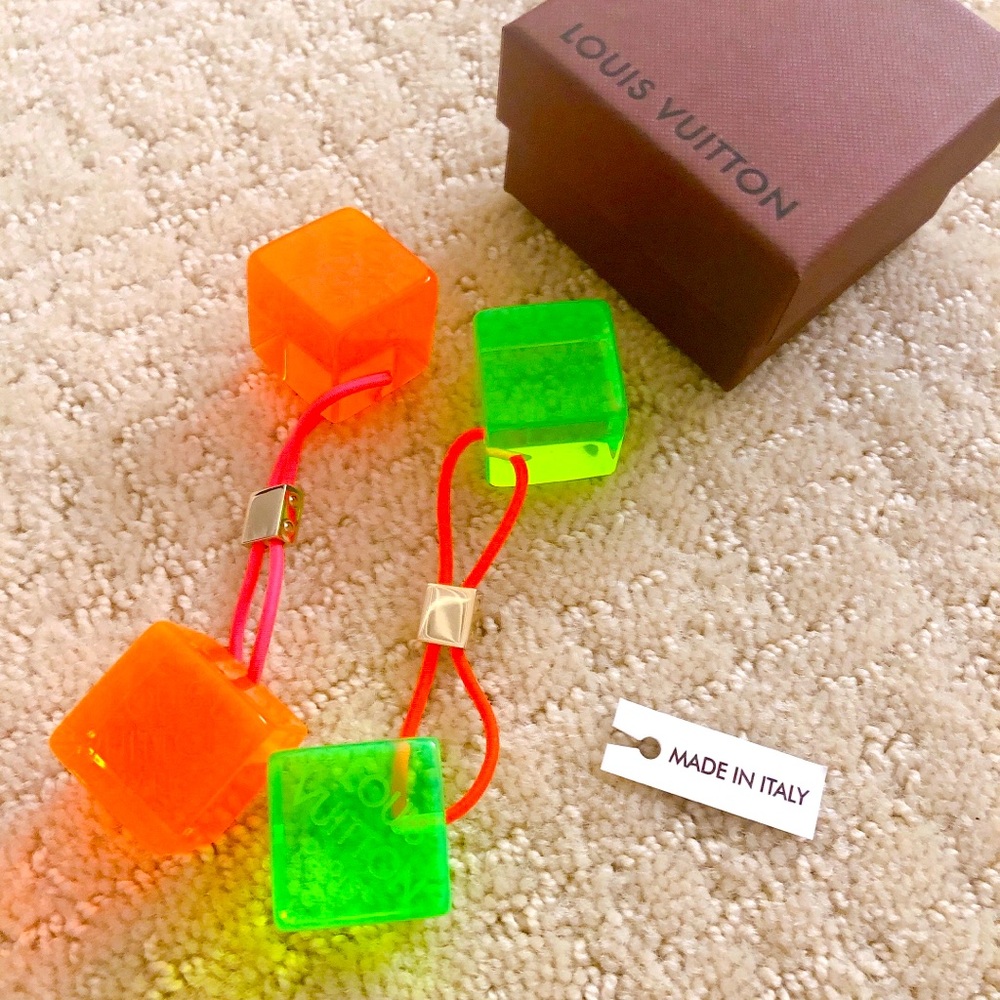 Louis Vuitton Limited Edition Neon Dice Hair Band Scrunches